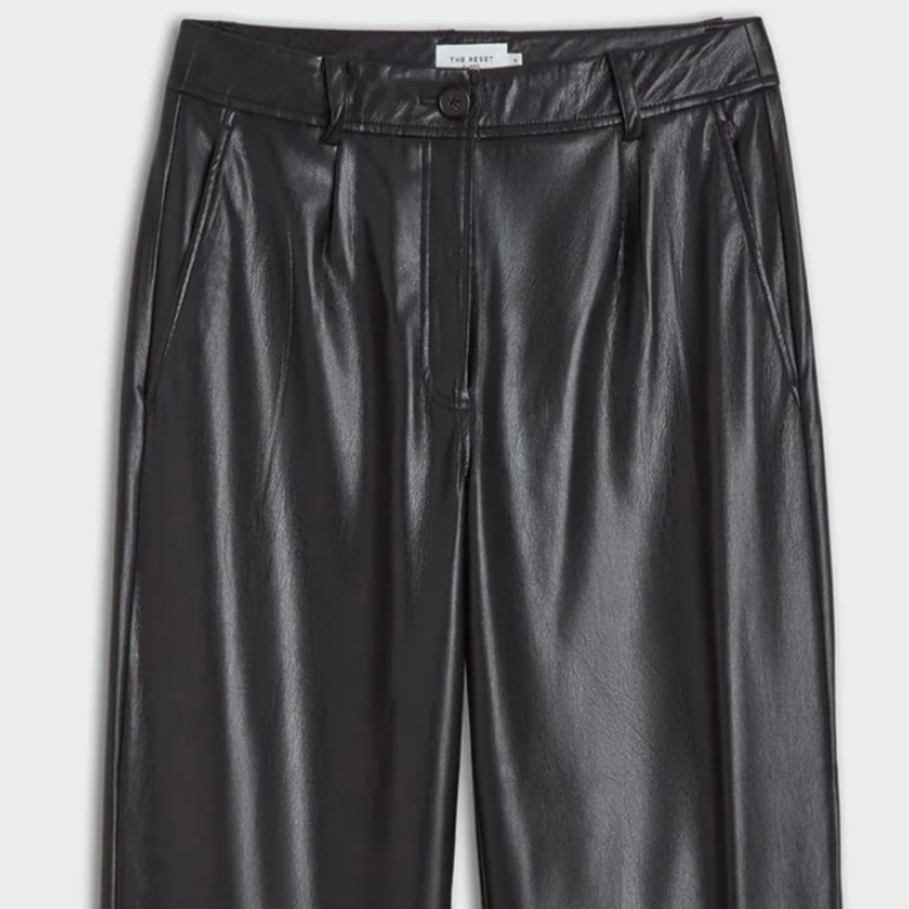 The Reset Vegan Leather Slouchy Cropped Pants